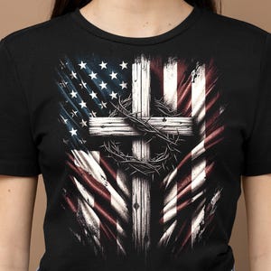Jesus American Flag PNG: Patriotic Christian Digital Design