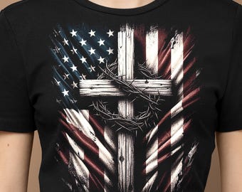 Jesus American Flag PNG: Patriotic Christian Digital Design