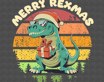 Christmas T-Rex Merry Rexmas PNG, Christmas TRex Dinosaur Png, Sublimation Design, Merry Christmas Png,Christmas T-Rex Png, Digital Download