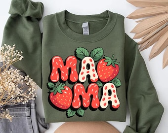 Strawberry Mama PNG: Mother's Day T-Shirt Design (Digital Download)