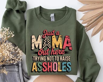 Sassy Mama PNG: Funny Mom Graphic, Checkered Design (Digital Download)