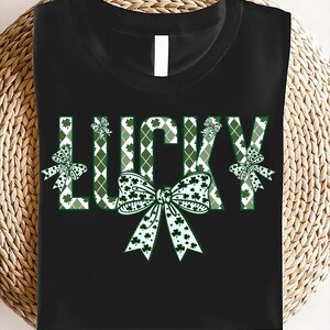 Retro St Patrick&#39;s Day Lucky Checkered PNG (Digital Download)