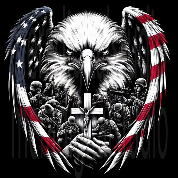 American Flag Eagle PNG, USA Patriotic Png, 4th of July, Memorial Day, Veteran