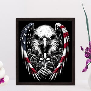 American Flag Eagle PNG, USA Patriotic Png, 4th of July, Memorial Day, Veteran image 4
