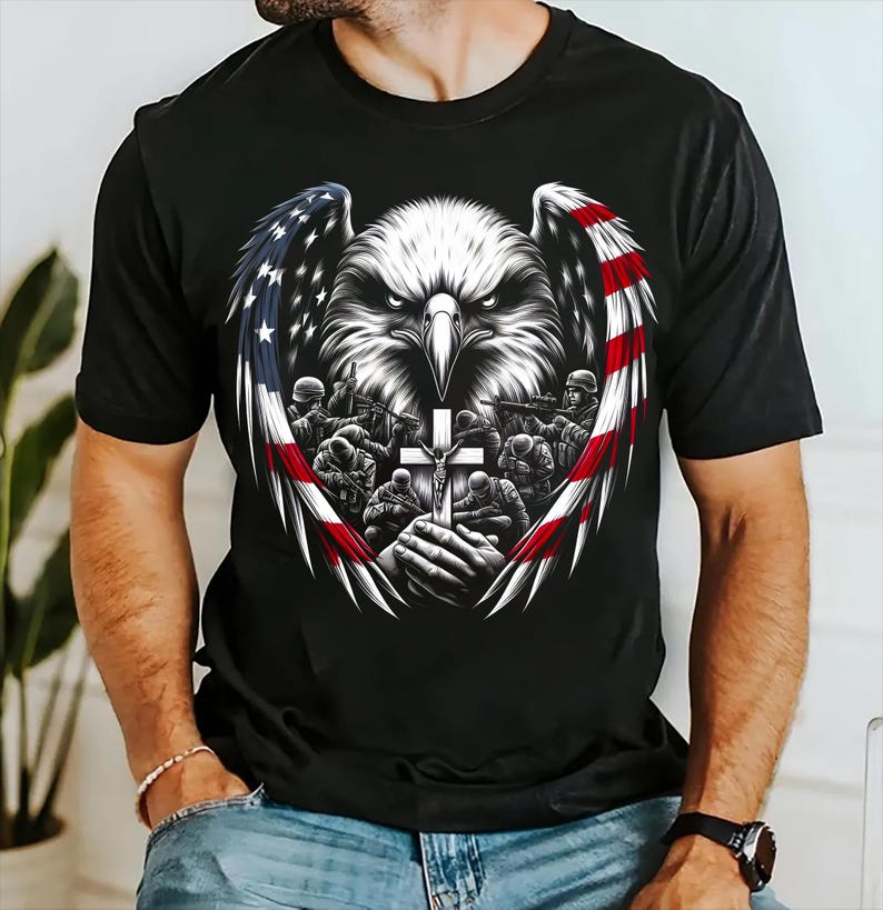American Flag Eagle PNG, USA Patriotic Png, 4th of July, Memorial Day, Veteran image 2