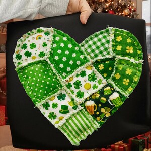 St. Patrick’s Day-hjärtmönster PNG, trendig St Patricks PNG, sublimering av grönklöver, lyckogåva till henne, retro St Patricks PNG, irländsk