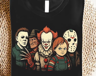Retro Halloween PNG: Dark Garment Sublimation Design (Digital File