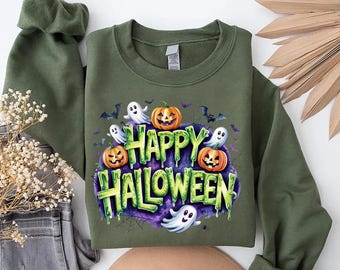 Spooky Jack O'Lantern PNG : Conception de sublimation de chemise d'Halloween (téléchargement numérique)