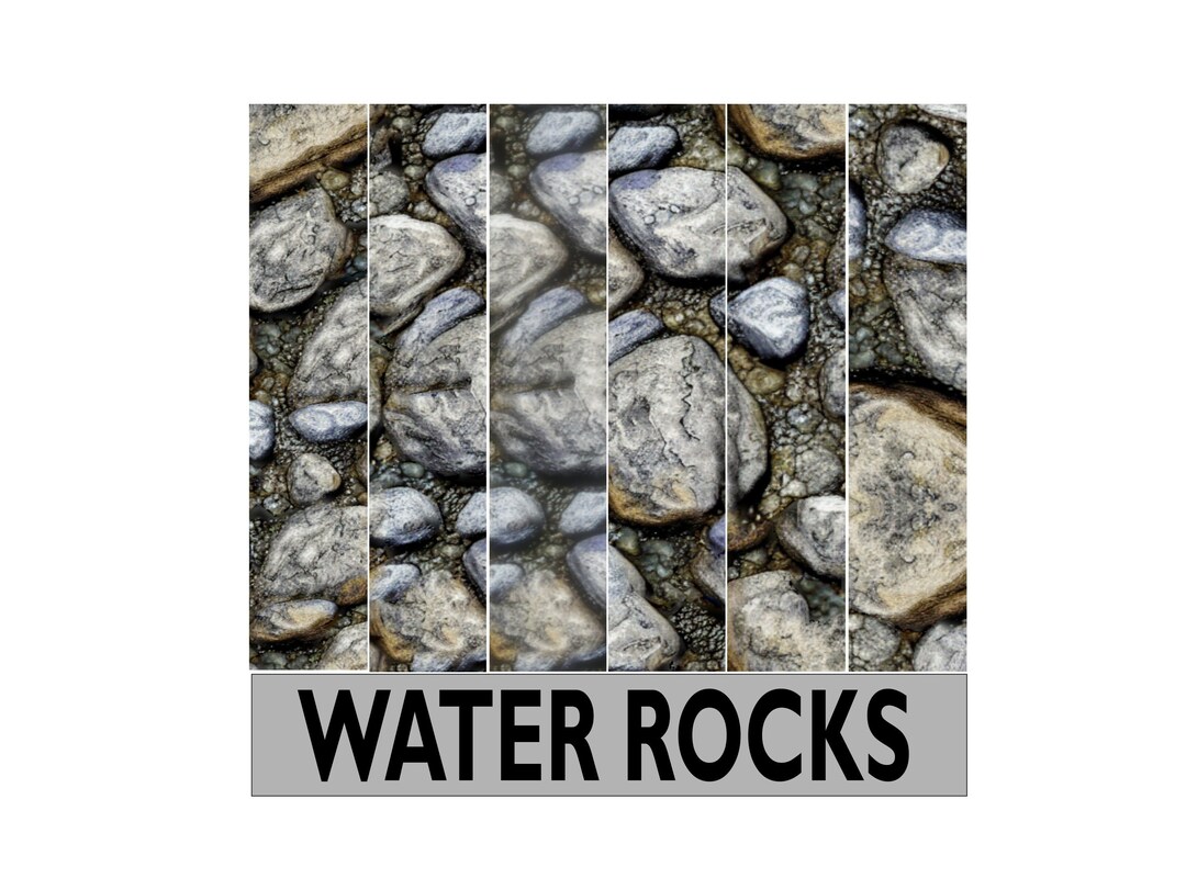 Seamless Pattern Digital Download - Water Rocks - 12x12 Inch - Splash ...