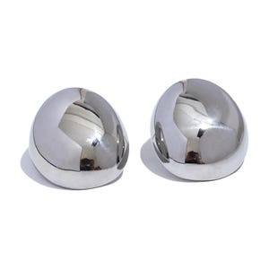 Round Stainless Steel Stud Earrings, Gold & Silver Minimal Jewelry, Tarnish-Free, Gift For Her