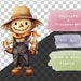 Watercolor Scarecrows Clipart Bundle - PNG Format With Transparent ...