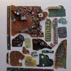 20 circuiti stampati vecchi spiaggiati,Ritrovamento di circuiti in spiaggia, raccolta Unica materiale artistico,Steampunk, assemblaggio,N249