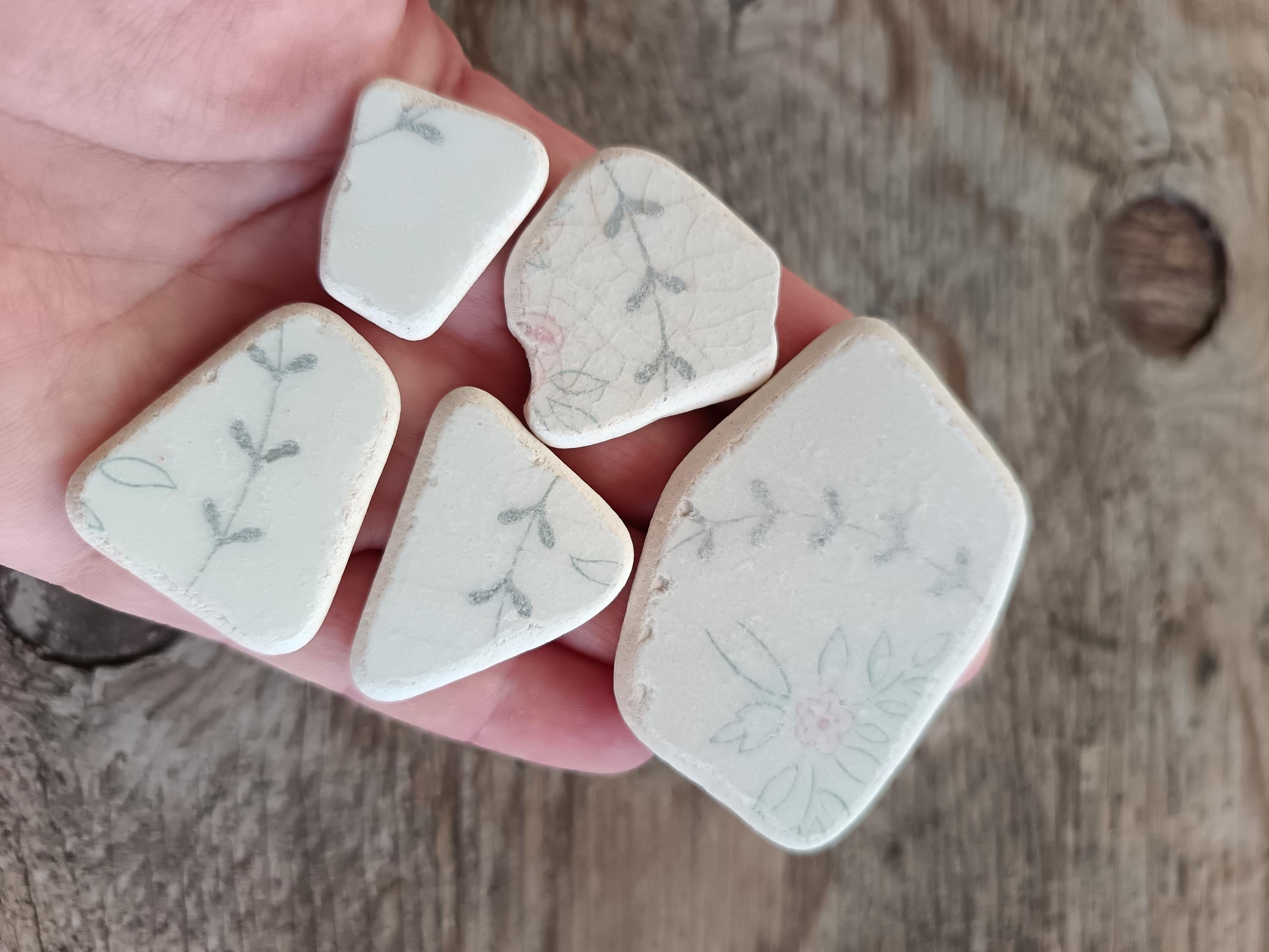 古器　南イタリア 5pcs Vintage Italian Ceramics Polished by the Sea Blue Design Home