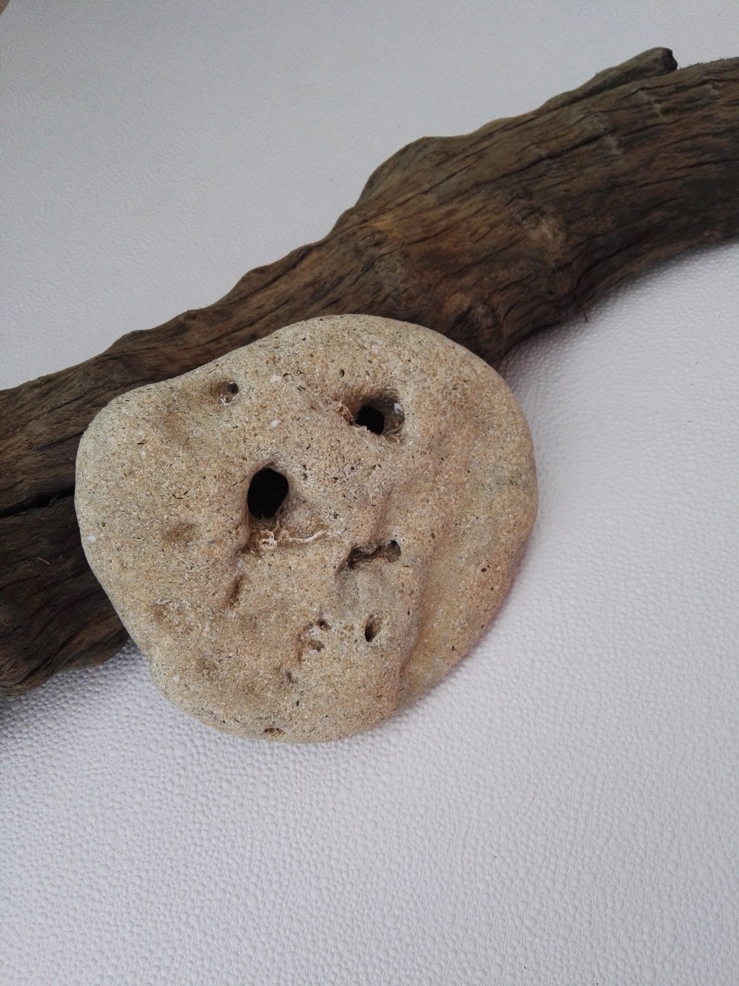 A Sea Stone With Eyes and Mouth, for Aquarium, Terrarium, Garden, Home