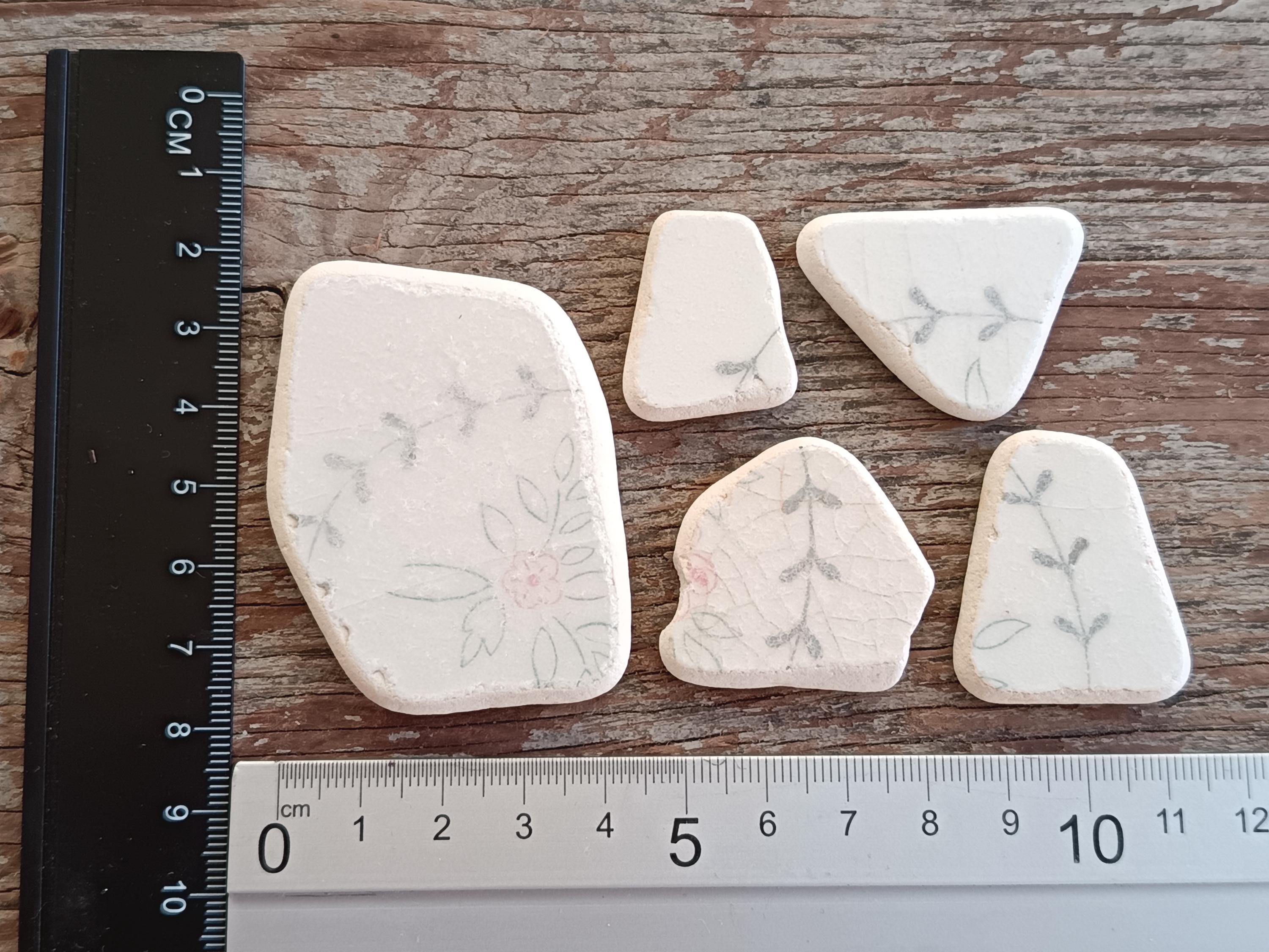 5pcs Vintage Italian Ceramics Polished by the Sea Blue Design Home