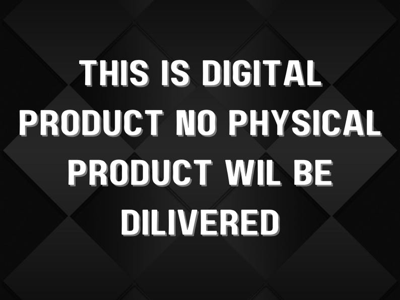 Puede incluir: Anuncio de producto digital sobre fondo negro con patr&oacute;n de diamantes. El texto blanco dice: "ESTE ES UN PRODUCTO DIGITAL NO SE ENTREGAR&Aacute; NING&Uacute;N PRODUCTO F&Iacute;SICO."