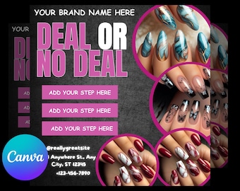 Nail Flyer DIY Nail Tech Flyer Nail Special Deal Flyer Nail Flyer Bookings Nail Tech Booking Flyer Nail Book Now DIY Nail Deal Booking Flyer