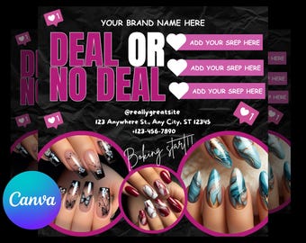Nail Flyer DIY Nail Tech Flyer Nail Special Deal Flyer Nail Flyer Bookings Nail Tech Booking Flyer Nail Book Now DIY Nail Deal Booking Flyer