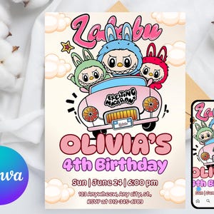 Labubu Birthday Party Invitation, Labubu Birthday Party, Labubu birthday invitation, Invitation Template, Printable Invite, digital download