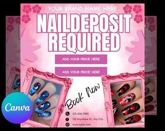 Nail Flyer DIY Nail Tech Flyer Nail Special Deal Flyer Nail Flyer Bookings Nail Tech Booking Flyer Nail Book Now DIY Nail Deal Booking Flyer