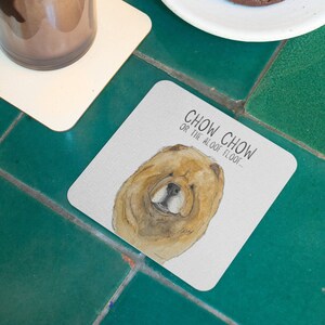 Red Chow Chow Coaster Set – Pack of 4 for Dog Lovers!