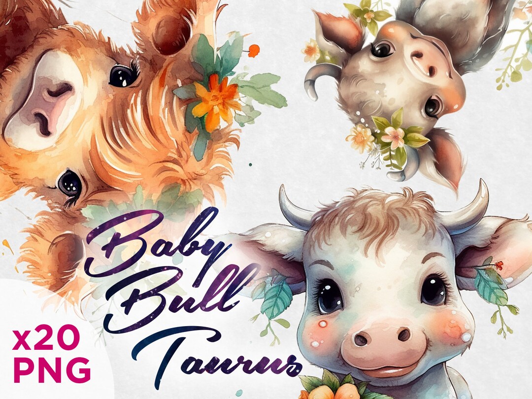 Baby Bull Taurus Astrology, Calf Clipart, Fantasy Calf, Watercolor ...