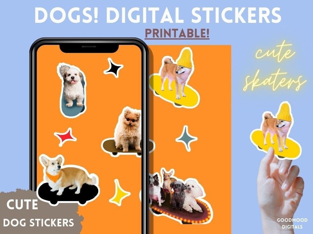 Cute Puppy Print and Cut Digital PNG Stickers Cute Dog Etsy