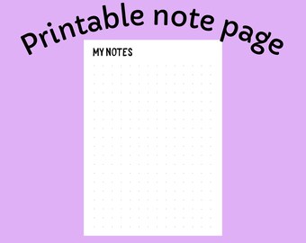 Printable Note Page