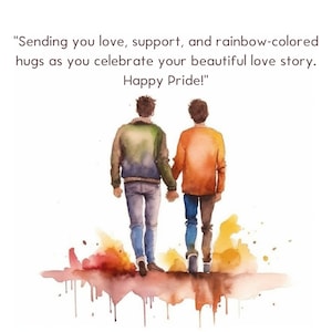 Printable gay pride love card, pride love card, LGBTQ greeting card, gay birthday card, watercolor, pride month