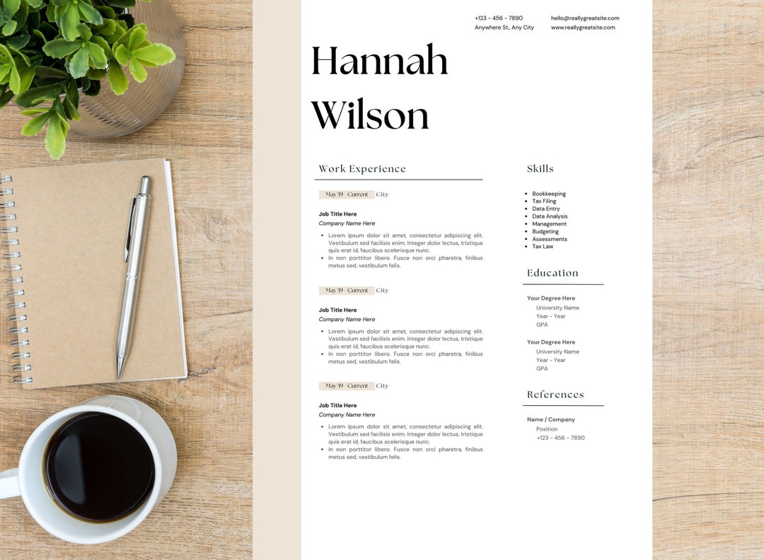 Resume Template Minimalist Resume Template CV Template - Etsy