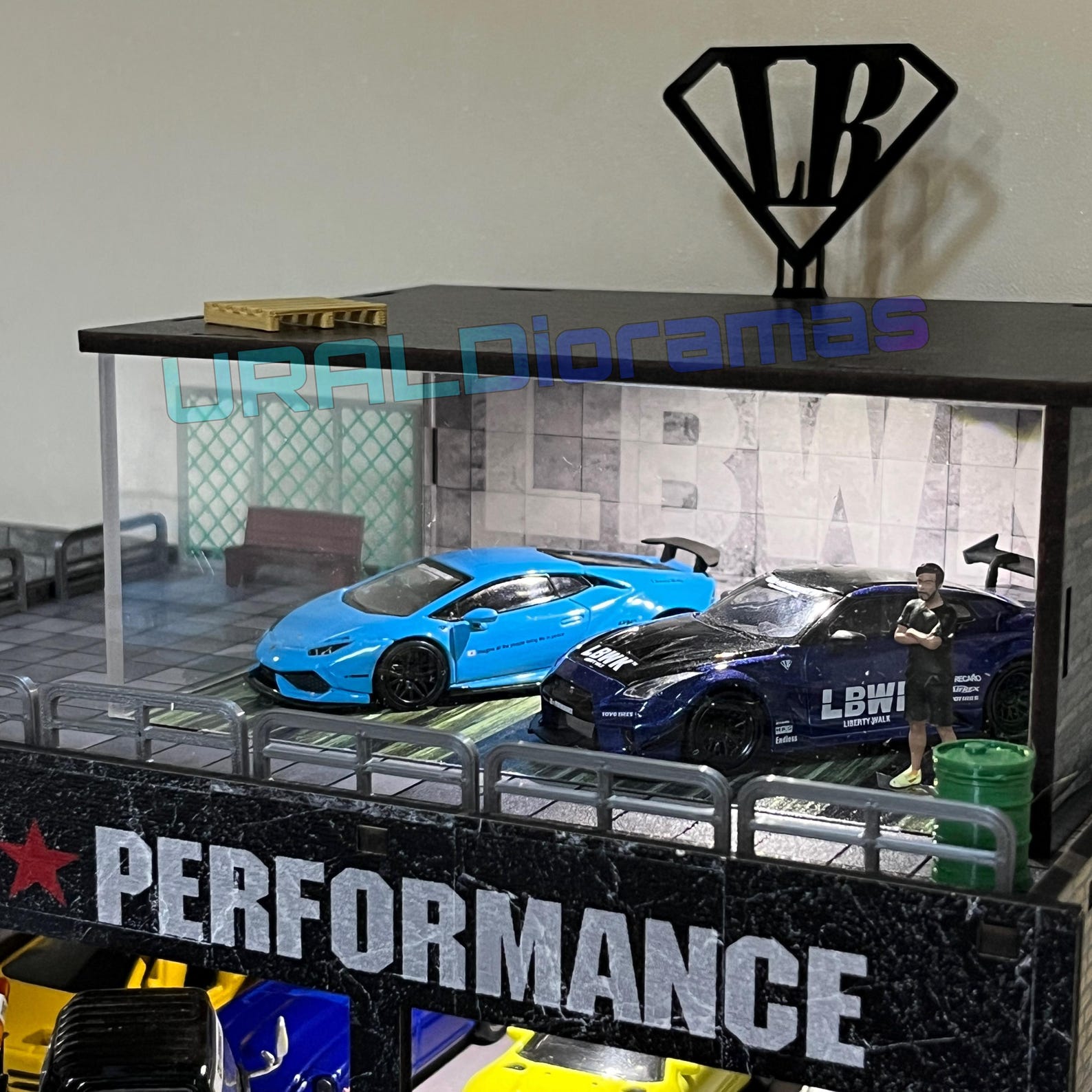 LBWK Diorama Garage Szene Display für Diecast Model Cars - Maßstab 1:64 ...