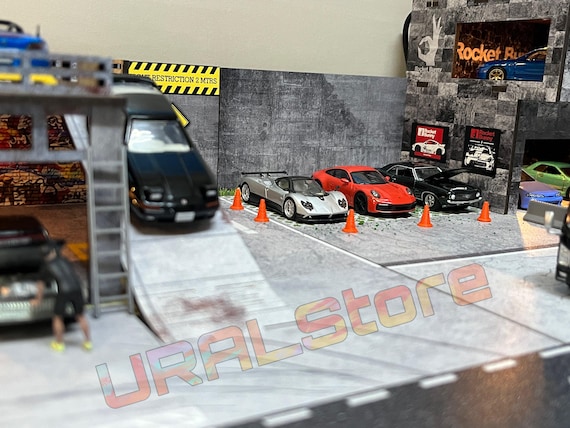 1/64 Diorama - Rocket Bunny Diorama Garage Scene for Diecast Model