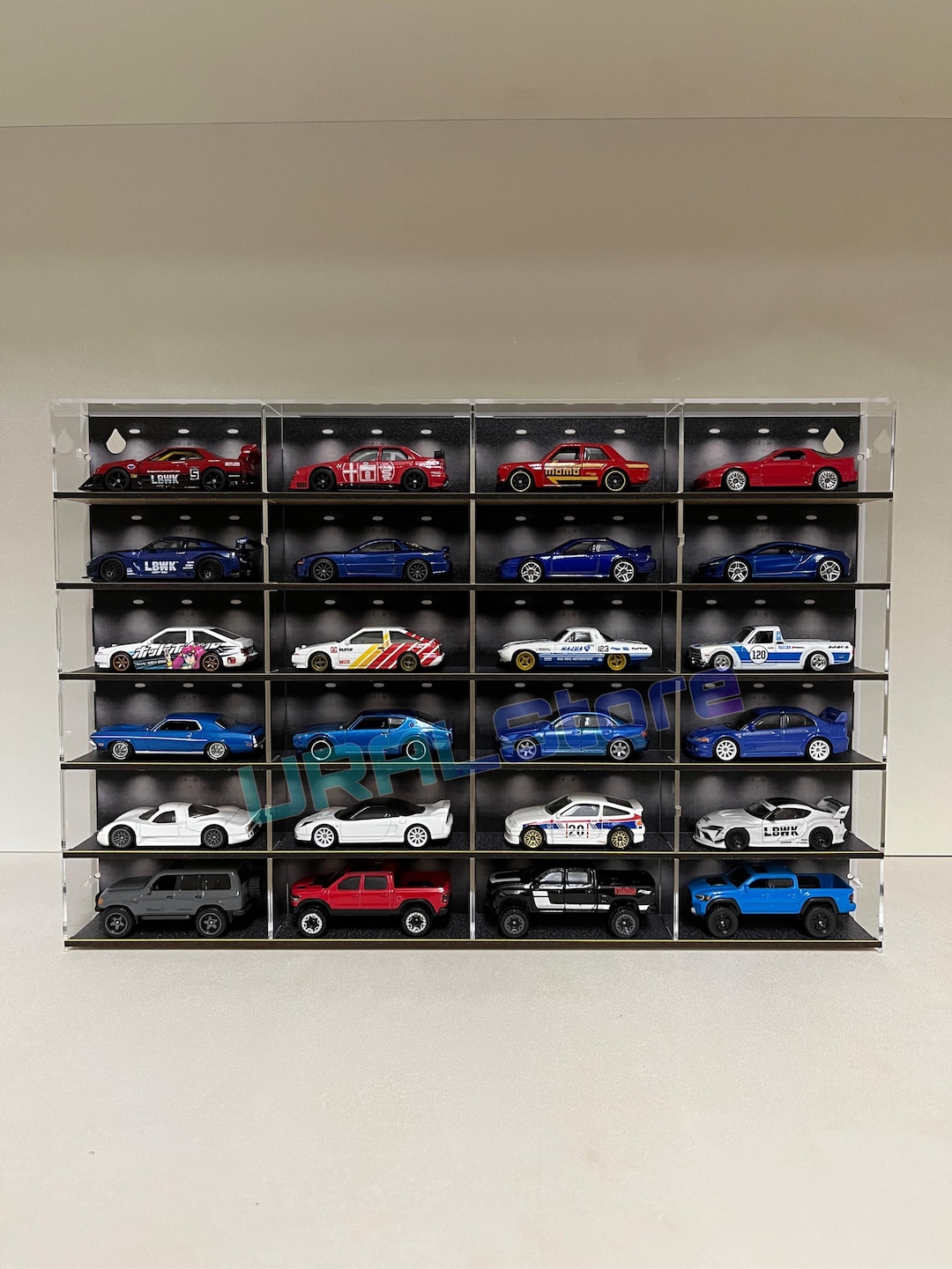 1/64 Scale Diecast Car Display Case: Wall Rack Organizer for 24 Cars - Etsy