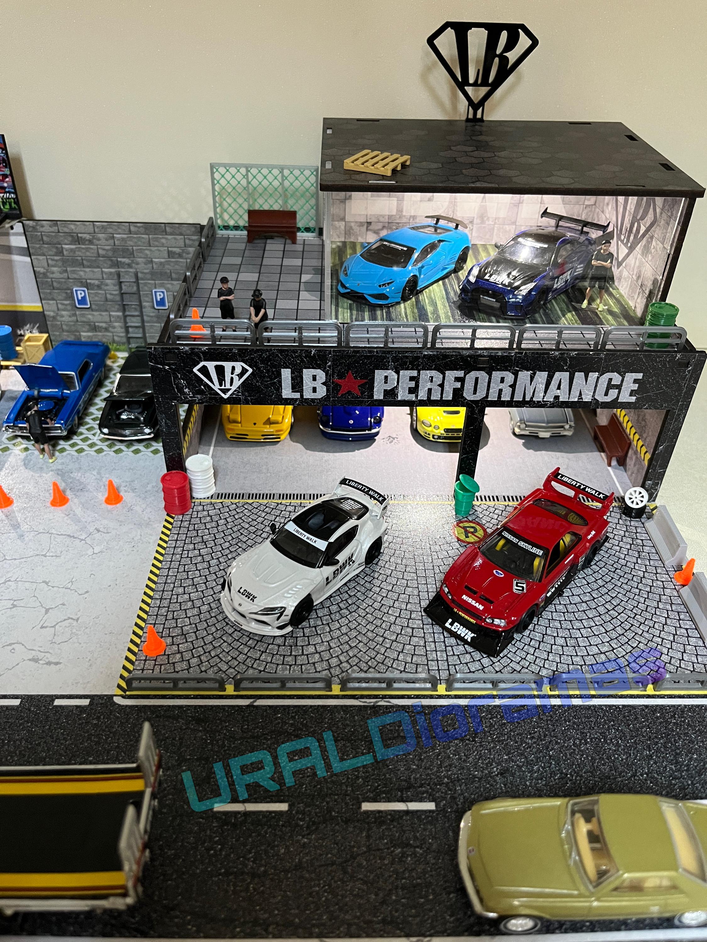 LBWK Diorama Garage Szene Display für Diecast Model Cars - Maßstab 1:64 ...
