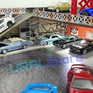 Diorama Garage for 1:64 Scale Diecast Model Cars - Double Floor With ...