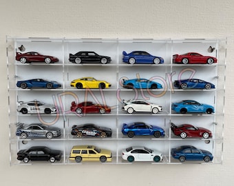 Acrylic Display Case for 1/64 Scale Diecast Cars - Hot Wheels & Matchbox Organizer Shelf