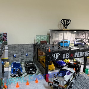 Set Garage Per Automobili Stampato In 3D Per Diorama 1/64 - Foto 5