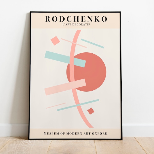 Rodtschenko Ausstellungsplakat, Abstraktes Poster, Moderne Malerei, Minimalistisches Galerie Dekor, Konstruktivismus Kunst, Avantgarde Kunstwerk