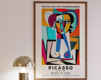 Exposition d'art Pablo Picasso, POSTER DE HAUTE QUALITÉ, impression abstraite, affiche vintage, Picasso, artiste célèbre, art mural Picasso, grande taille