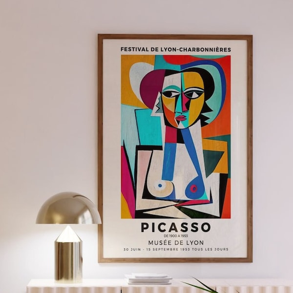 Pablo Picasso Exhibition Art, HIGH QUALITY POSTER, Abstract Print, Vintage Poster, Picasso, Famous Artist, Picasso Wall Art, Large size