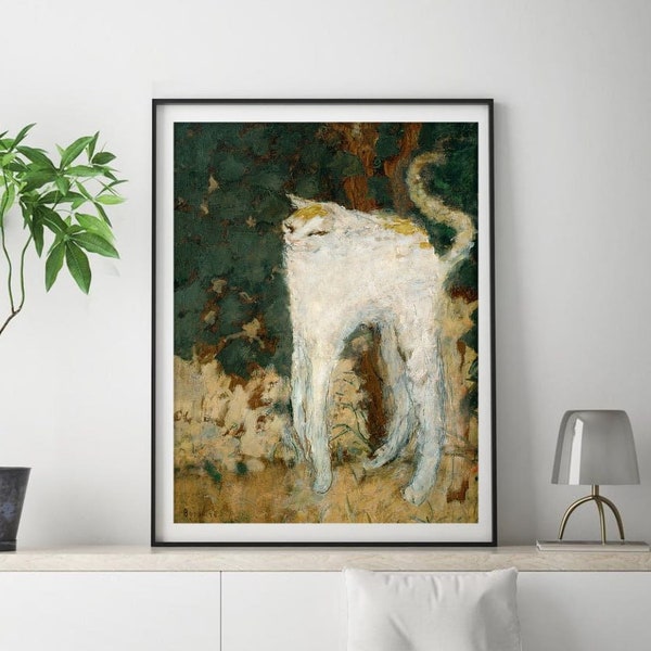 Pierre Bonnard Poster, Le chat blanc Print, The White Cat Print, Pierre Bonnard Poster, Cat poster, Exhibition Print, Famous Painting Decor