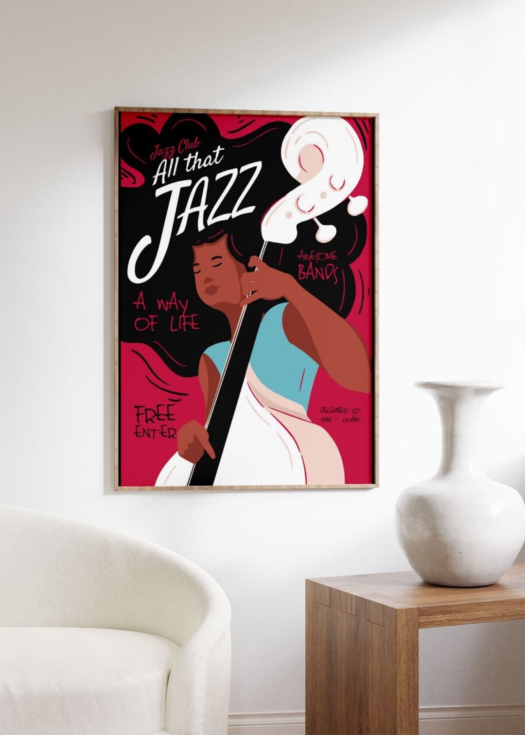 Jazz Club Poster, All that Jazz Festival Poster, Jazz Musik Band, Retro