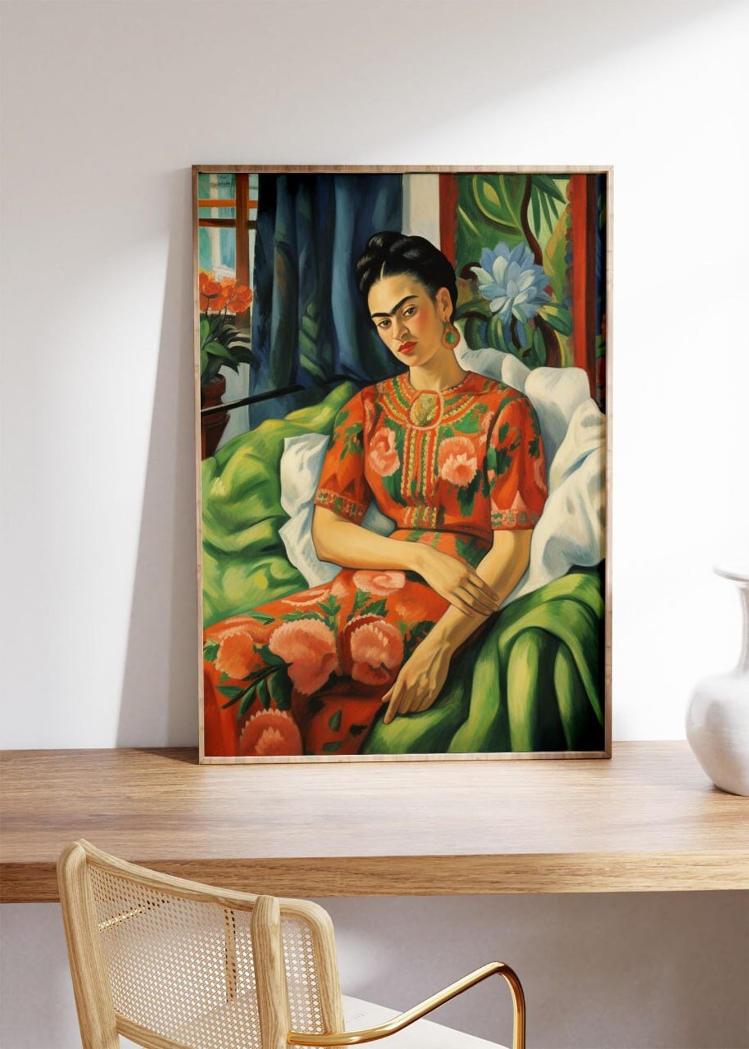 Frida Kahlo Wandbild Gerahmt – Feministische Kunst, Bunt & Inspirierend