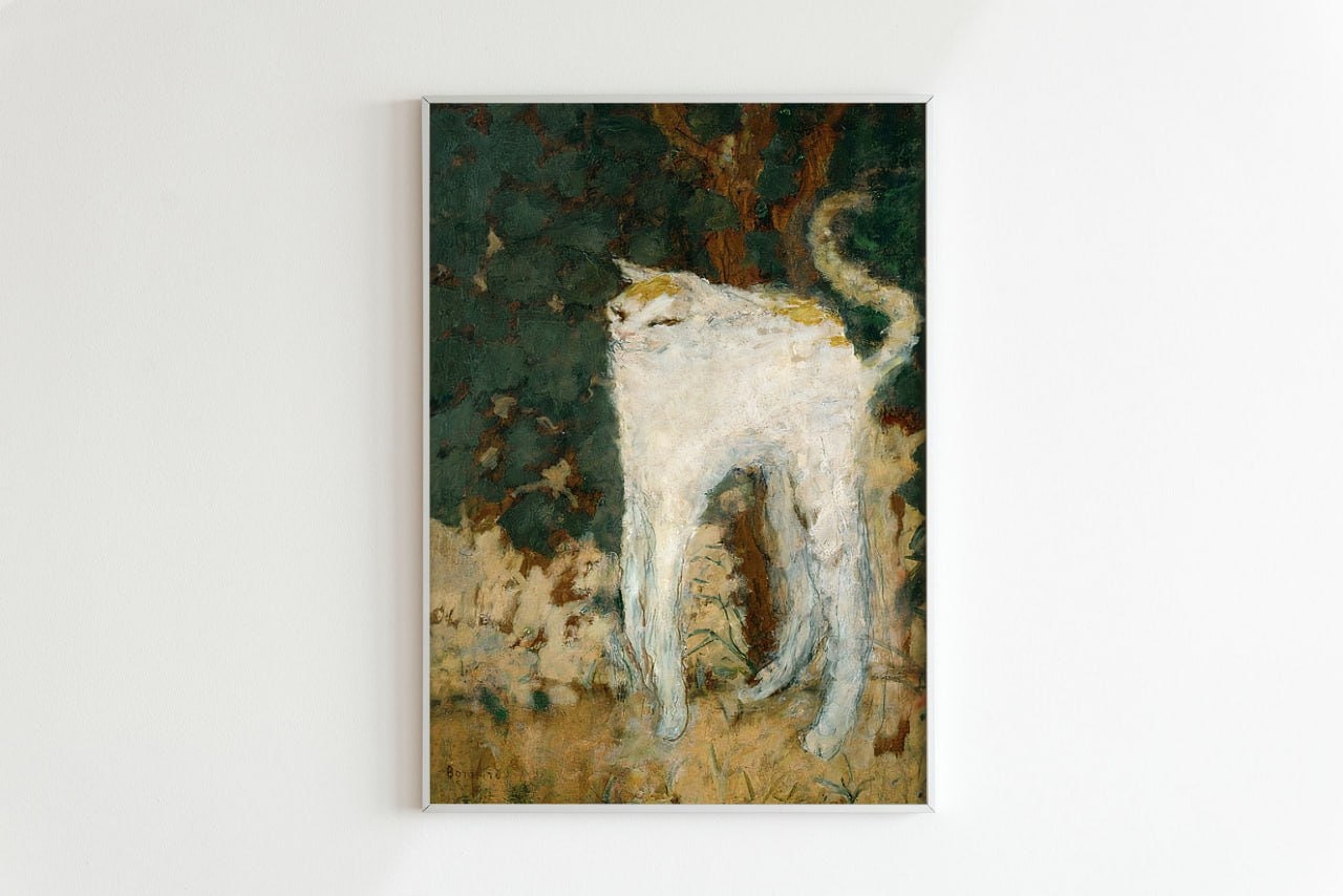 Pierre Bonnard Poster, Le Chat Blanc Print, the White Cat Print, Pierre Bonnard Poster, Cat