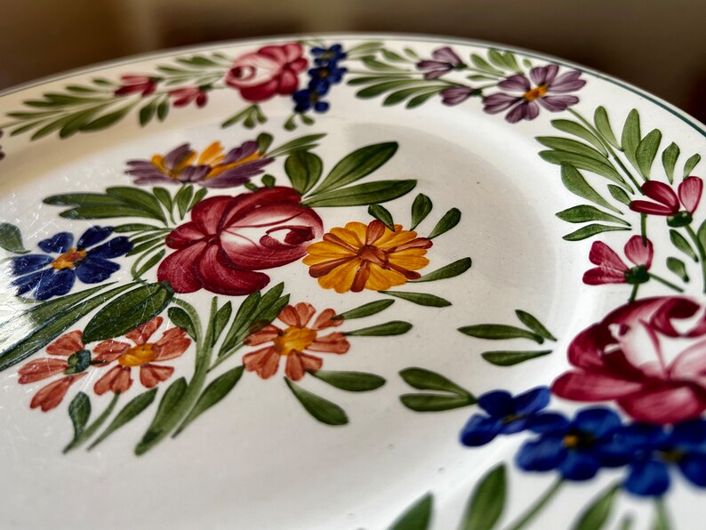French Sarreguemines Rusticana Plates / Hand Painted / Vintage - Etsy