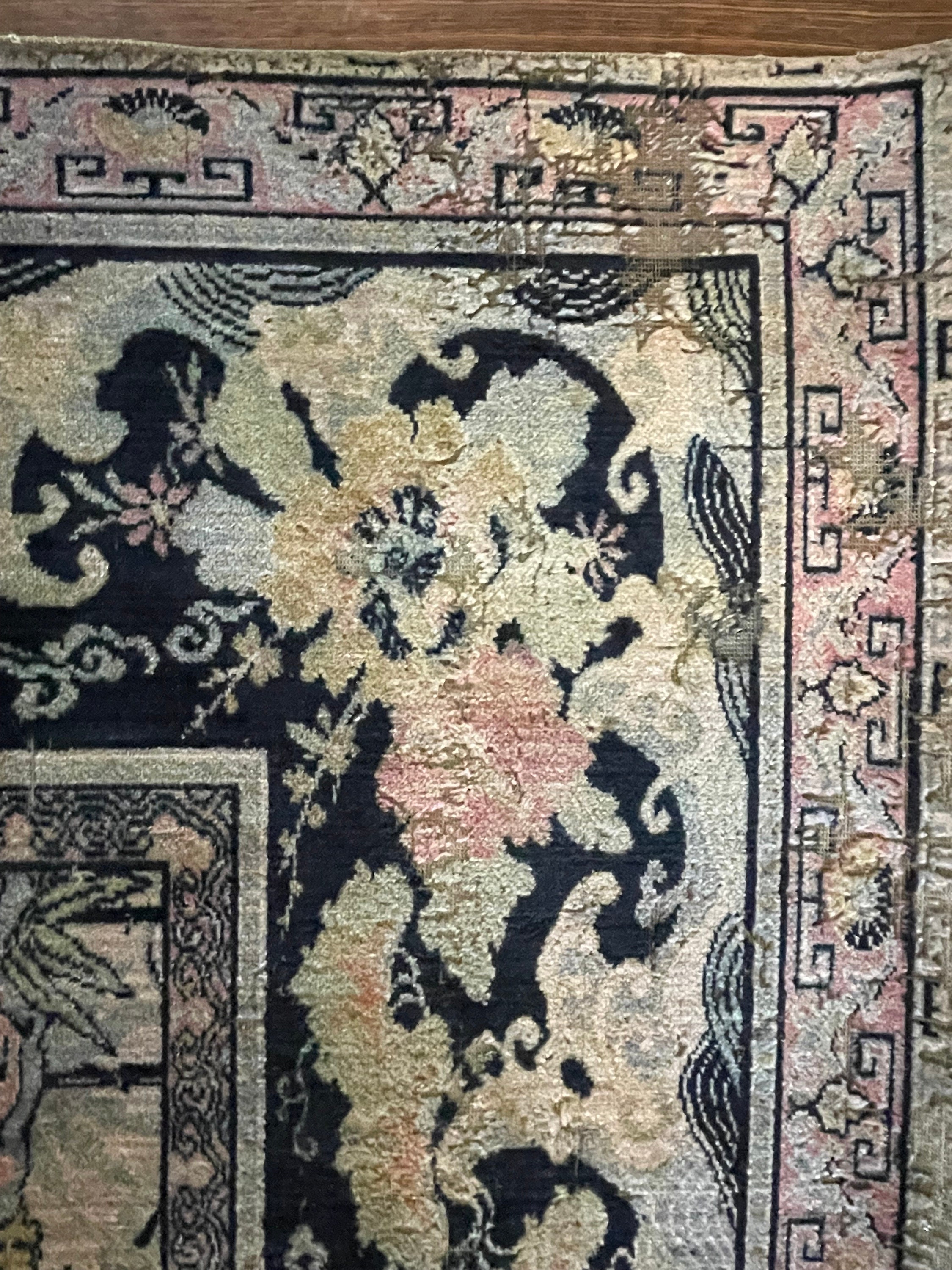 Antique M.J. Whittall Anglopersian Birds of Paradise Rug Etsy