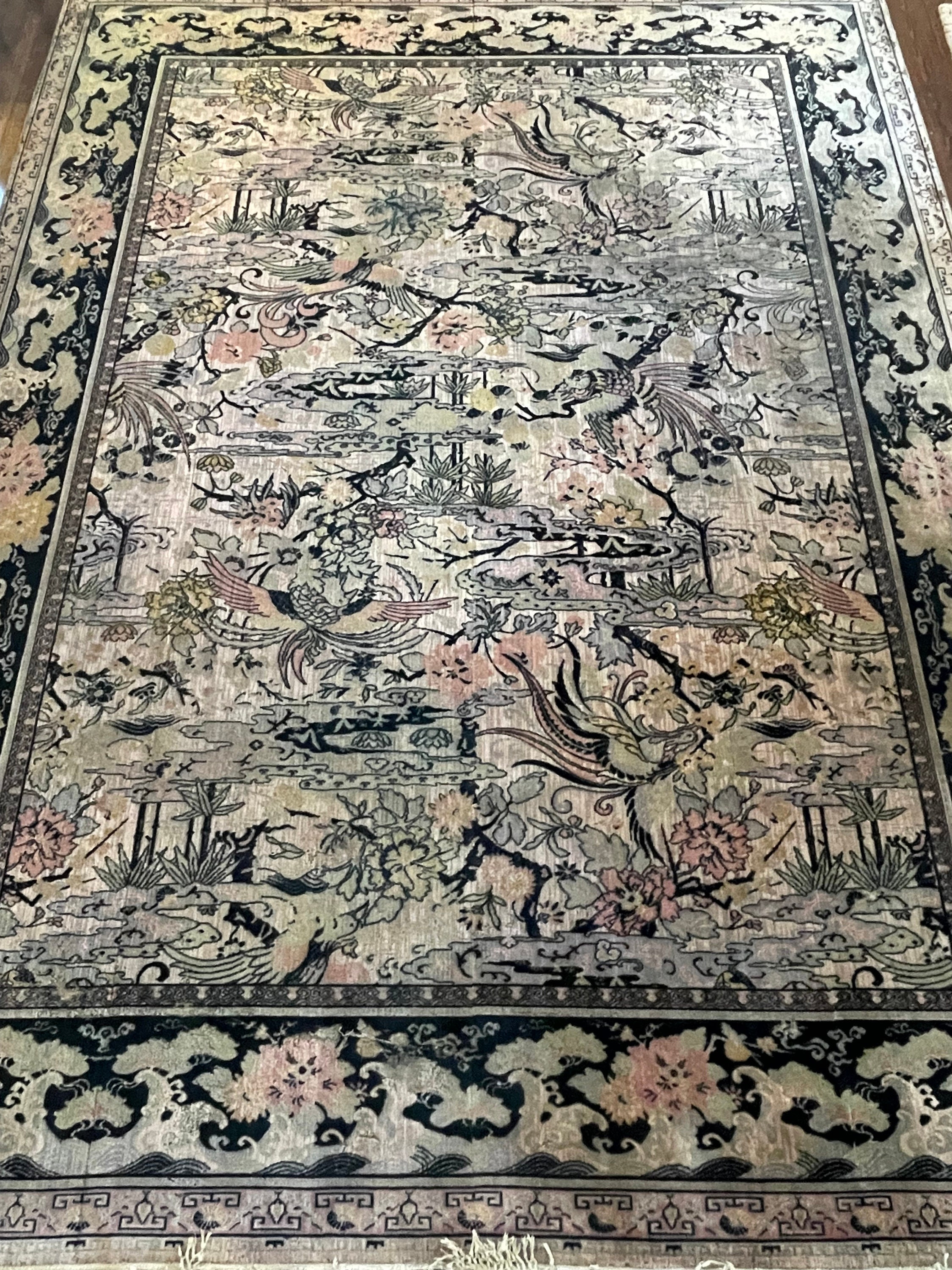 Antique M.J. Whittall Anglopersian Birds of Paradise Rug Etsy