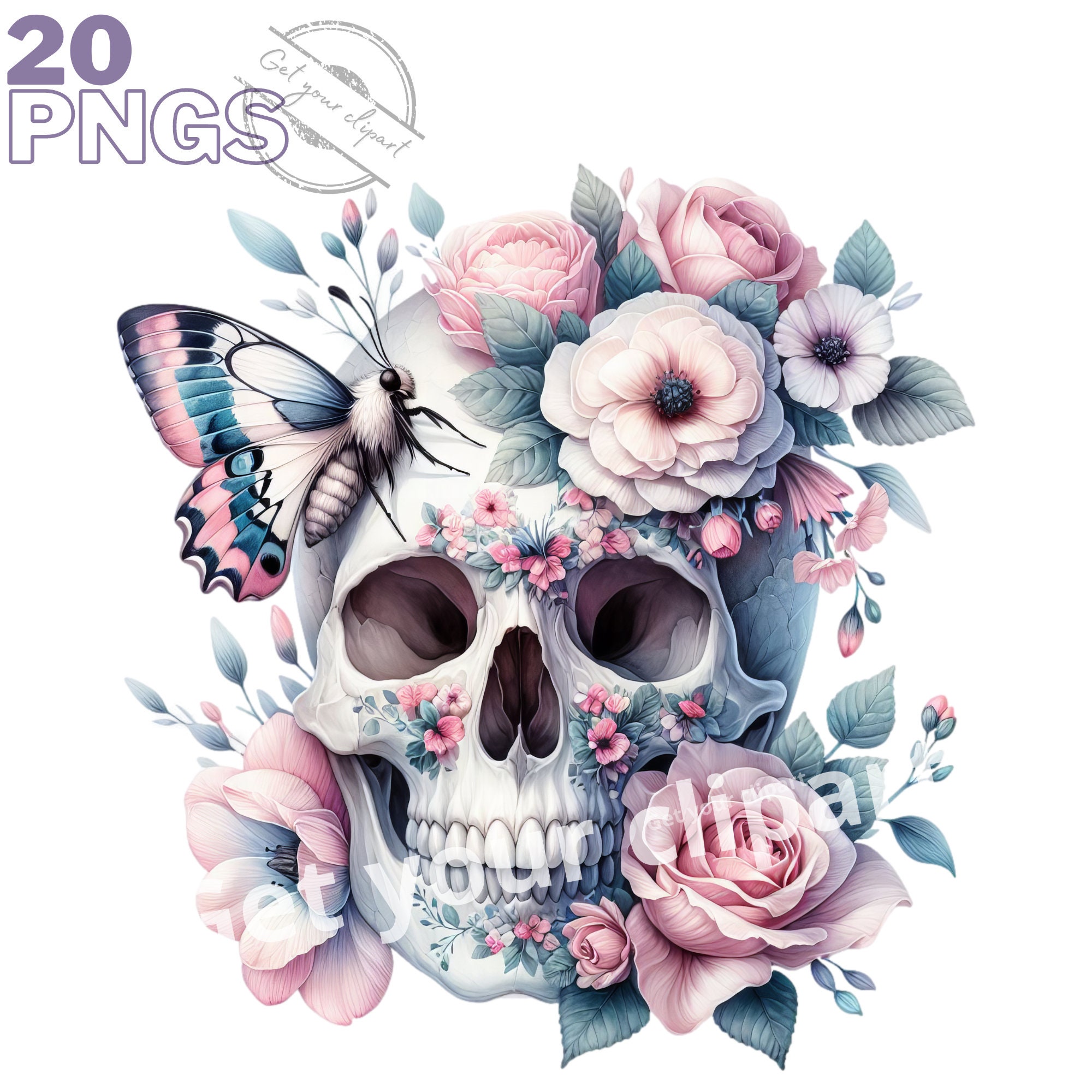 Skull Flower Shirt - Etsy