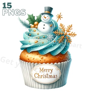 Images de cupcakes de noël, Images PNG de noël idéales pour vos projets personnels et professionnels, usage commercial inclus