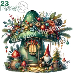 Ensemble d'illustrations de gnomes de Noël, cliparts d'hiver pour tous vos projets créatifs et professionnels, usage commercial inclus